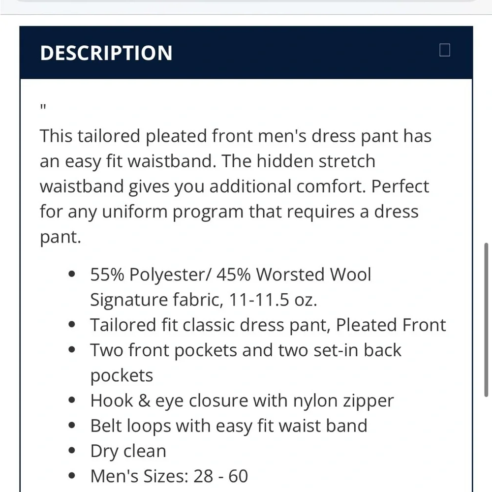 Edwards Garment Signature EZ Fit Tailored Pleated Pants